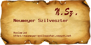 Neumeyer Szilveszter névjegykártya